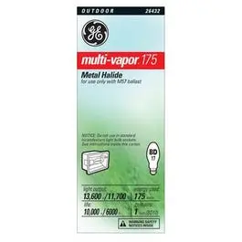 175-Watt Clear Multi-Vapor Metal Halide Light Bulb Commercial Lighting GE