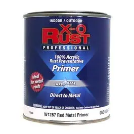 Metal Primer Water-Base Red 1-Quart Rust Preventative Paint X-O Rust