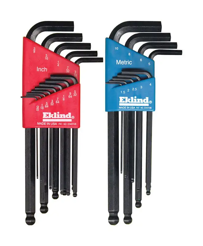 Eklind Hex-L Metric and SAE Long and Short Arm Hex L-Key Set 22 Piece