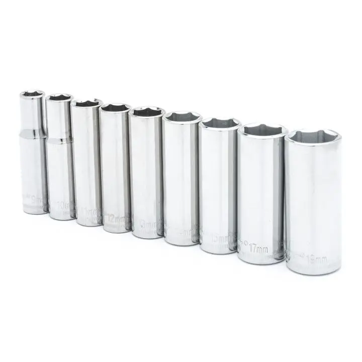 Apex Tool Group 9 Pc. 3/8" Drive 6 Point Deep Metric Socket Set Comprehensive