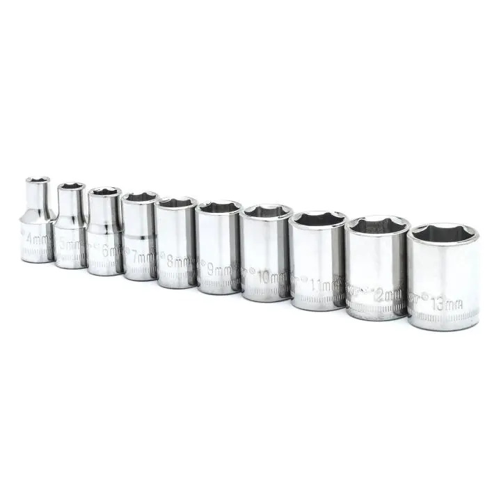 Apex Tool Group 10 Piece 1/4 Inch Drive 6 Point Standard Metric Socket Set
