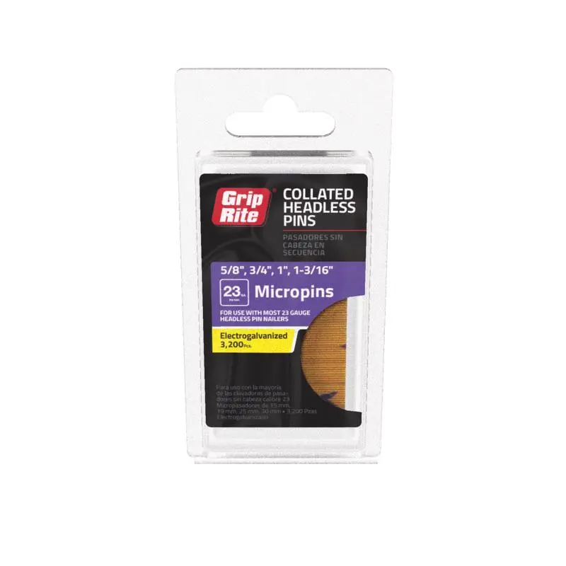 Grip-Rite 23 Ga Straight Strip Micro Pin Variety Pack 3200 Count