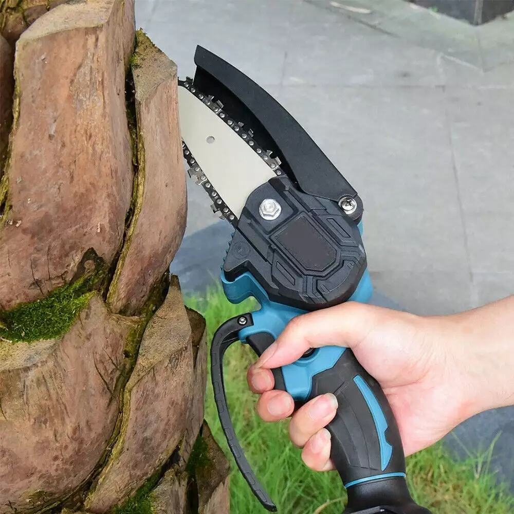 Multi-functional Electric Mini Chainsaw 800W 2 Batteries & 2 Chains Productive Wood Cutter Tool Get Job Done Faster! KingFurt