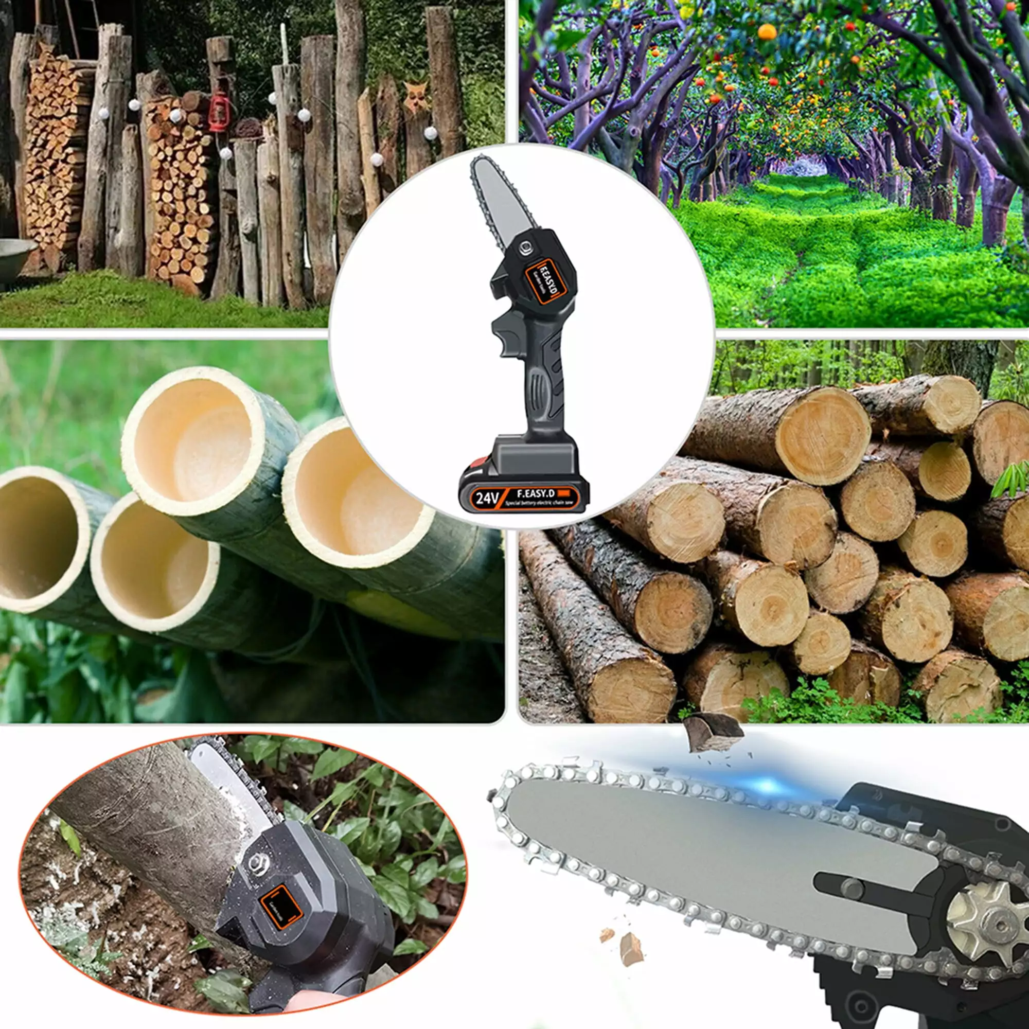 Travel-friendly Electric Handheld Small Chainsaw Wood Cutting Tree Trimming NK DECORATION