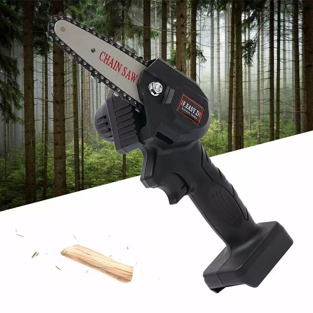 Smallzonex 4-Inch Mini Handheld Electric Chainsaw - 24V 550W Cordless Chain Saw Adjustable Speed