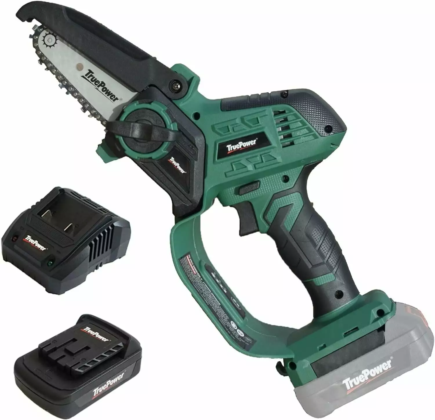 TruePower 20V Mini Chainsaw 4 Lithium Ion Cordless w/Battery and Charger True Power