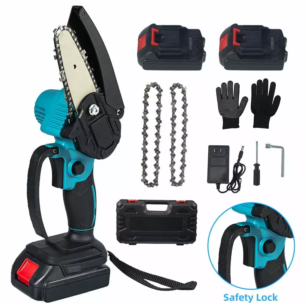 4 Mini Chainsaw Cordless Electric Handheld Chain 800W Battery Power Wood Cutter un brand