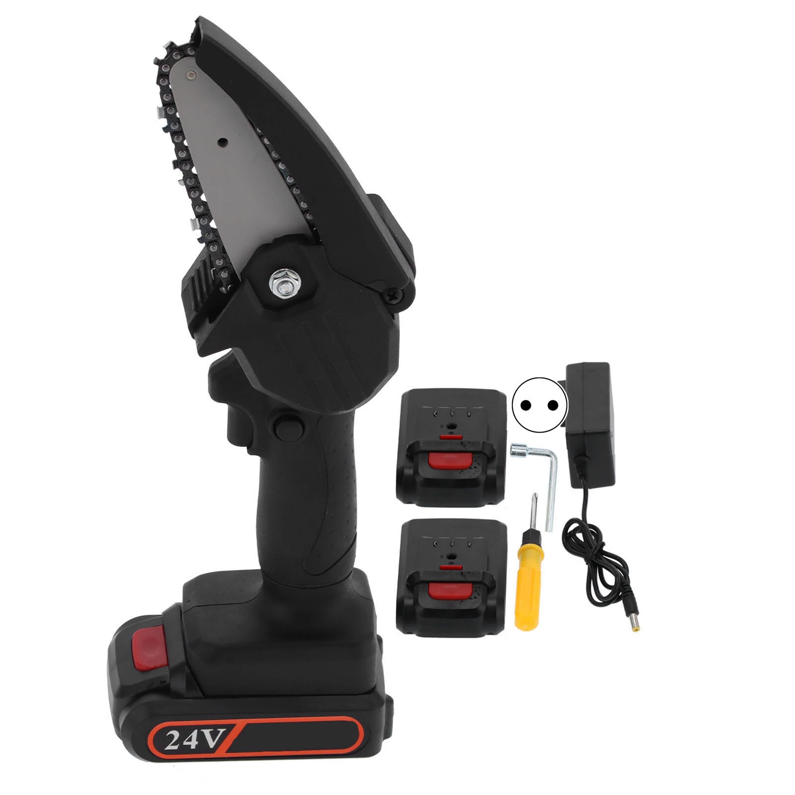 Mini Electric Chainsaw Charging Mode Woodworking Garden Trimming Tools FYD 003 Black AC110 240VEU Plug XueChunMei12