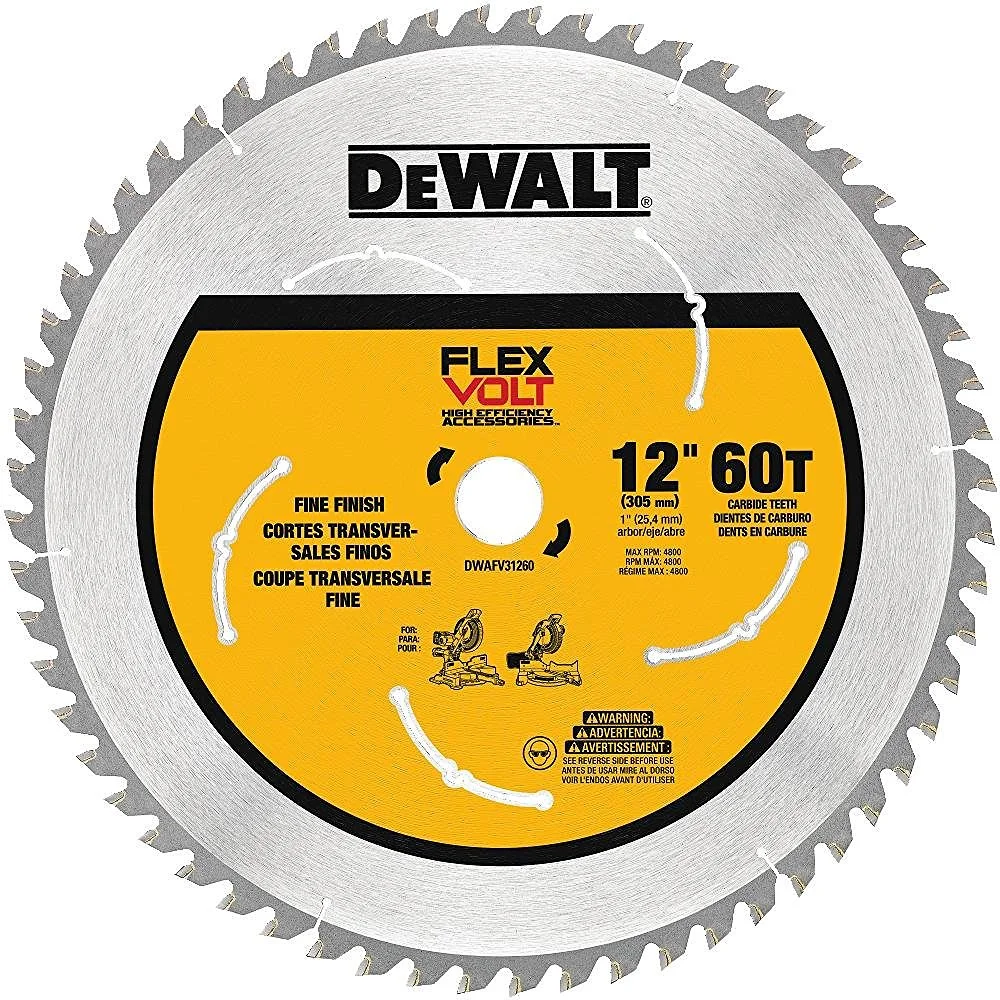 DeWalt DWAFV31260 Flexvolt Miter Saw Blade 12 Inch 60 Teeth