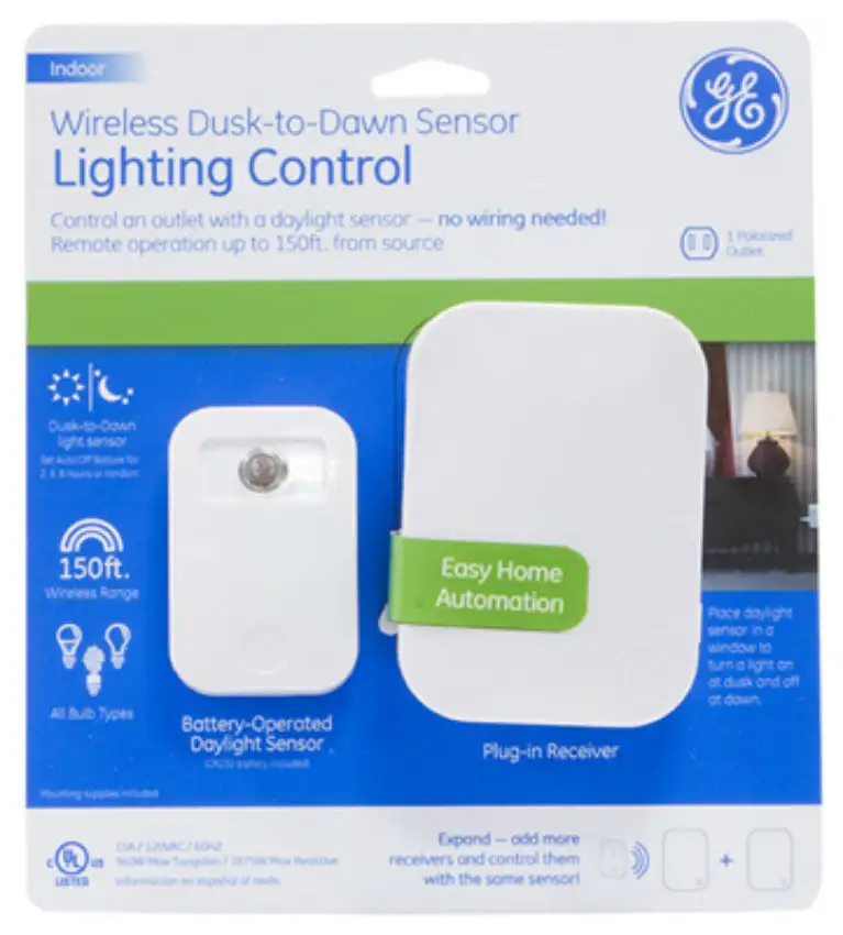 GE 36237 Wireless Dusk-To-Dawn Sensor Lighting Control Plug- Receiver