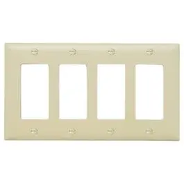 Ivory 4-Opening Nylon Wall Plate Electrical Outlets and Switches Legrand - Pass u0026 Seymour