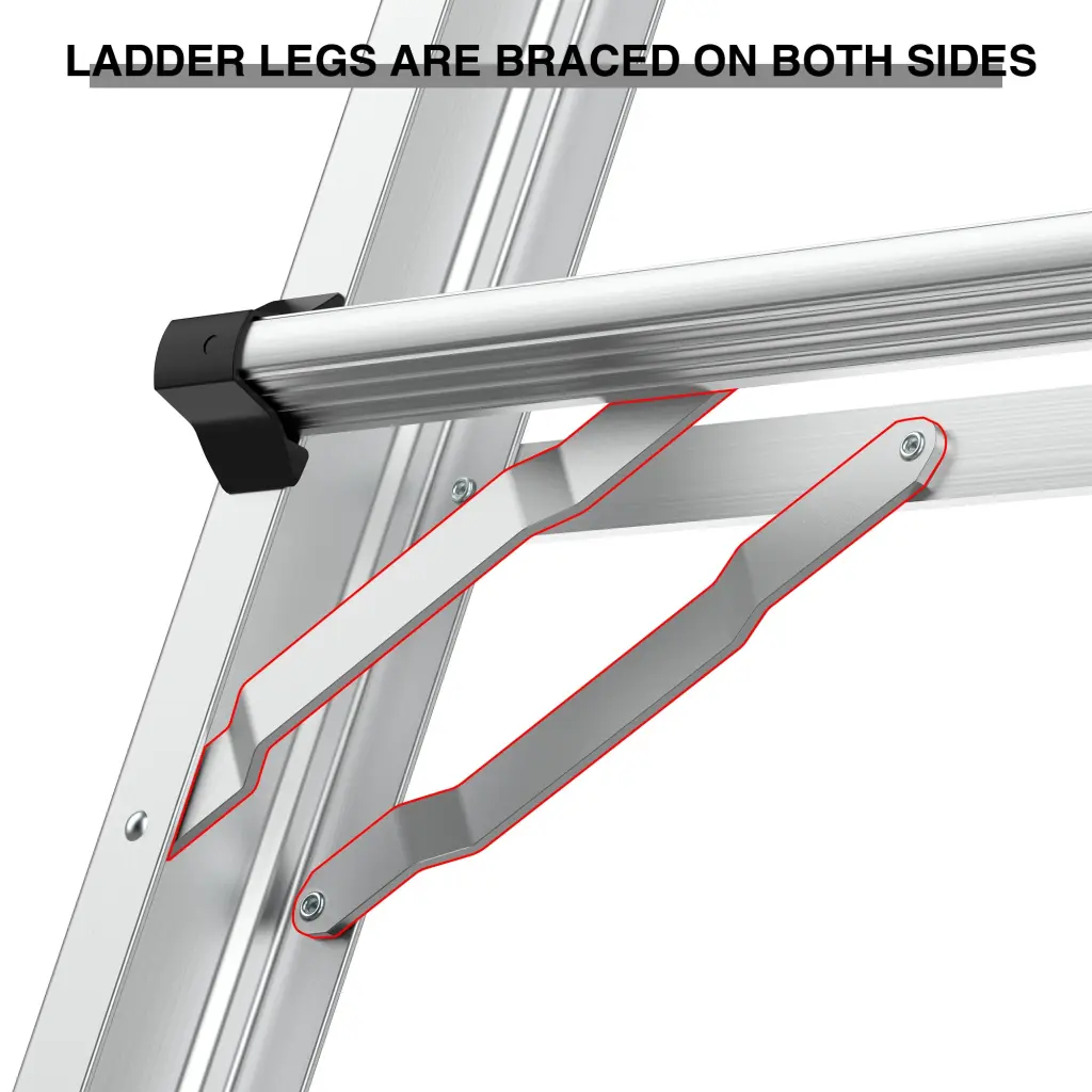 Aluminum Multi Position Ladder Wheels 300 lbs Weight Rating 17 Feet rnb