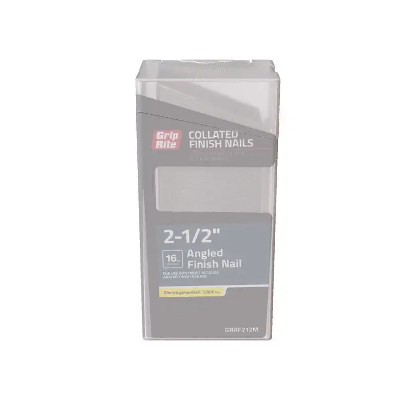 Grip-Rite 2-1/2 16 Ga Angled Strip Electro Galvanized Finish Nails 20 deg 1000 pk Pack 5