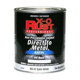 Premium Oil-Base Paint Satin White 1-Quart Interior Exterior Paint X-O Rust