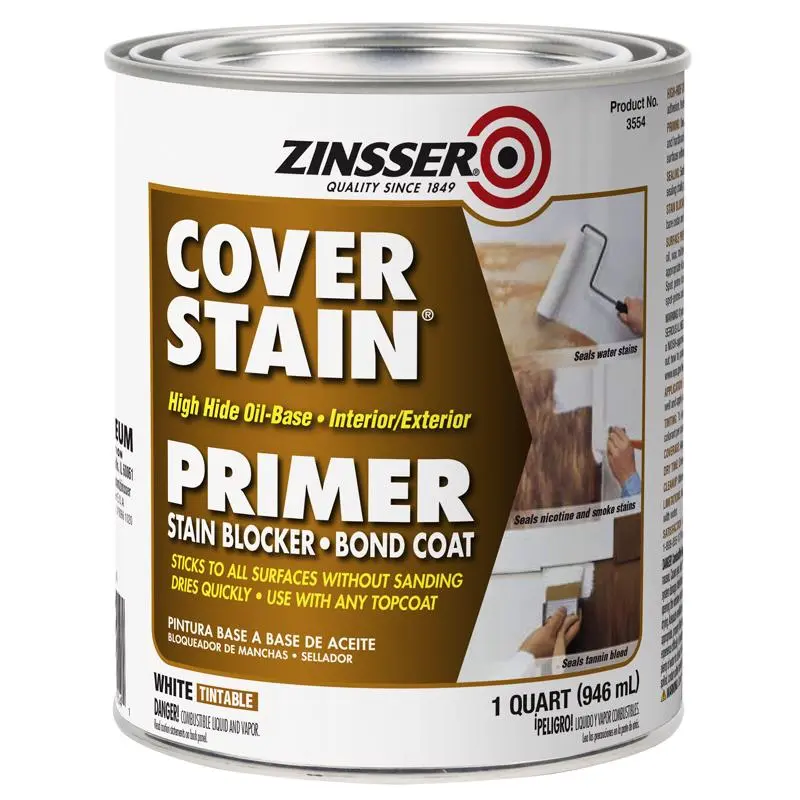 Zinsser Cover Stain White Primer 1 Quart Pack 6 High-Hide Oil-Based Primer