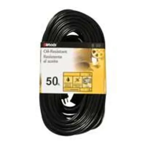 Coleman 982452 Oil Resistant Cord 50 Feet 14/3 Black Heavy Duty Extension Cord