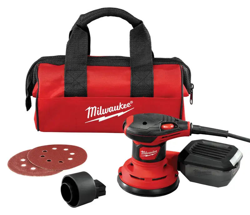 Milwaukee 3 Amp Corded 5 Inch Random Orbit Palm Sander Dust Collection