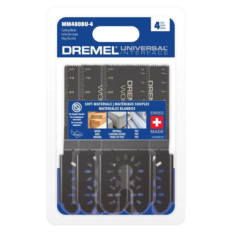 Dremel 2 Inch High Carbon Steel Flush Cut Oscillating Blade Set 4 Pack