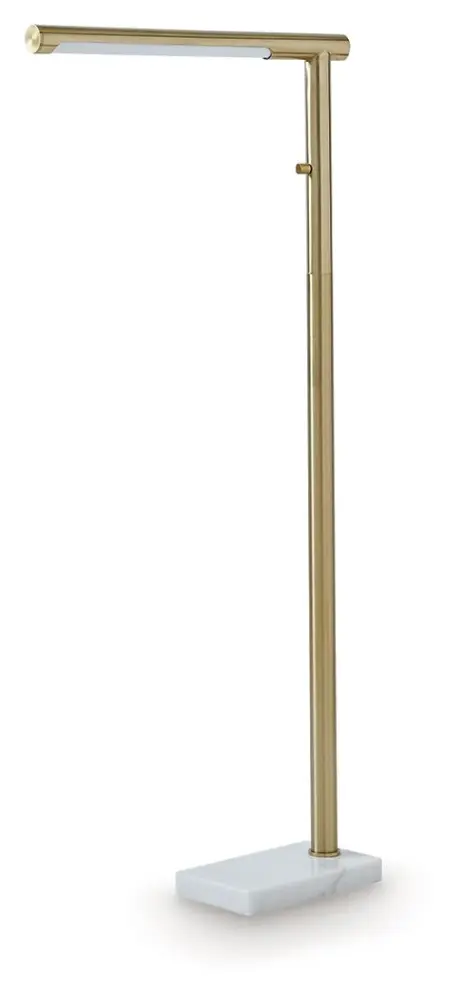 Santiford - All-metal Floor Lamp - Gold Finish / White
