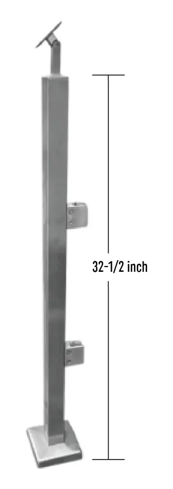 IPSQ40S36E316 Square Durable metal Steel Post End 36" SS316