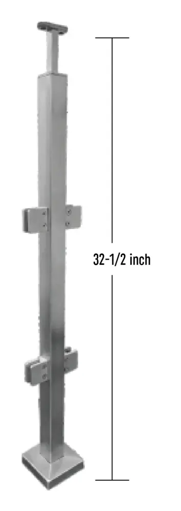 IPSQ40S36L316 Square Rust-proof Steel Post Inline 36" SS316