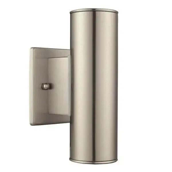 Riga 2-Light Stainless Steel Outdoor Integrated LED Wall Secure Cylinder Damaged Box Stainless Steel Housing