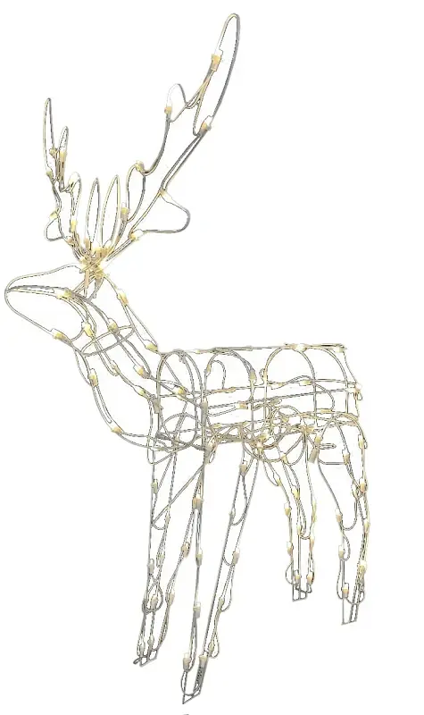 Santas Forest 36888 Standing Buck, 12 W, PVC/Metal, Glass-like, Mini String LED Bulb