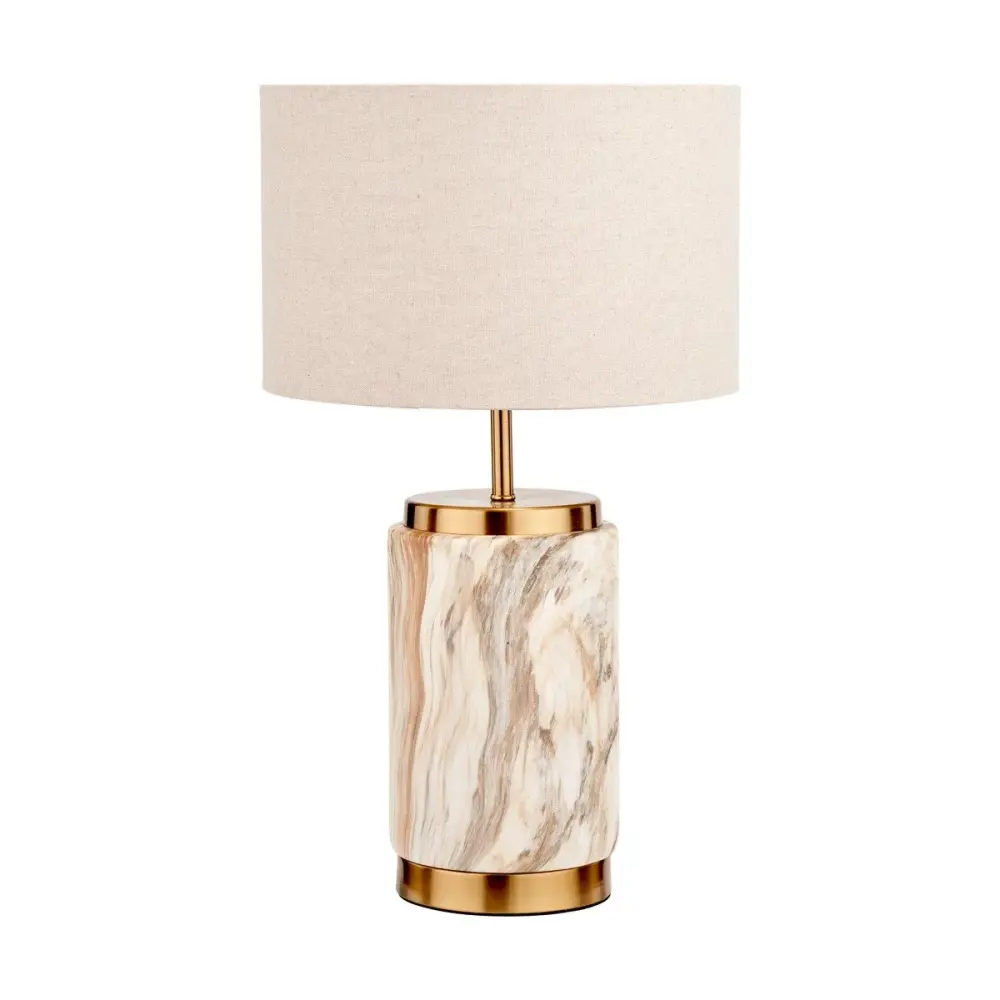 Carrara Natural Stone Effect Porcelain Table Lamp
