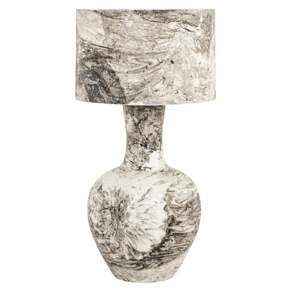 Cecile Table Lamp - Jet-black & White