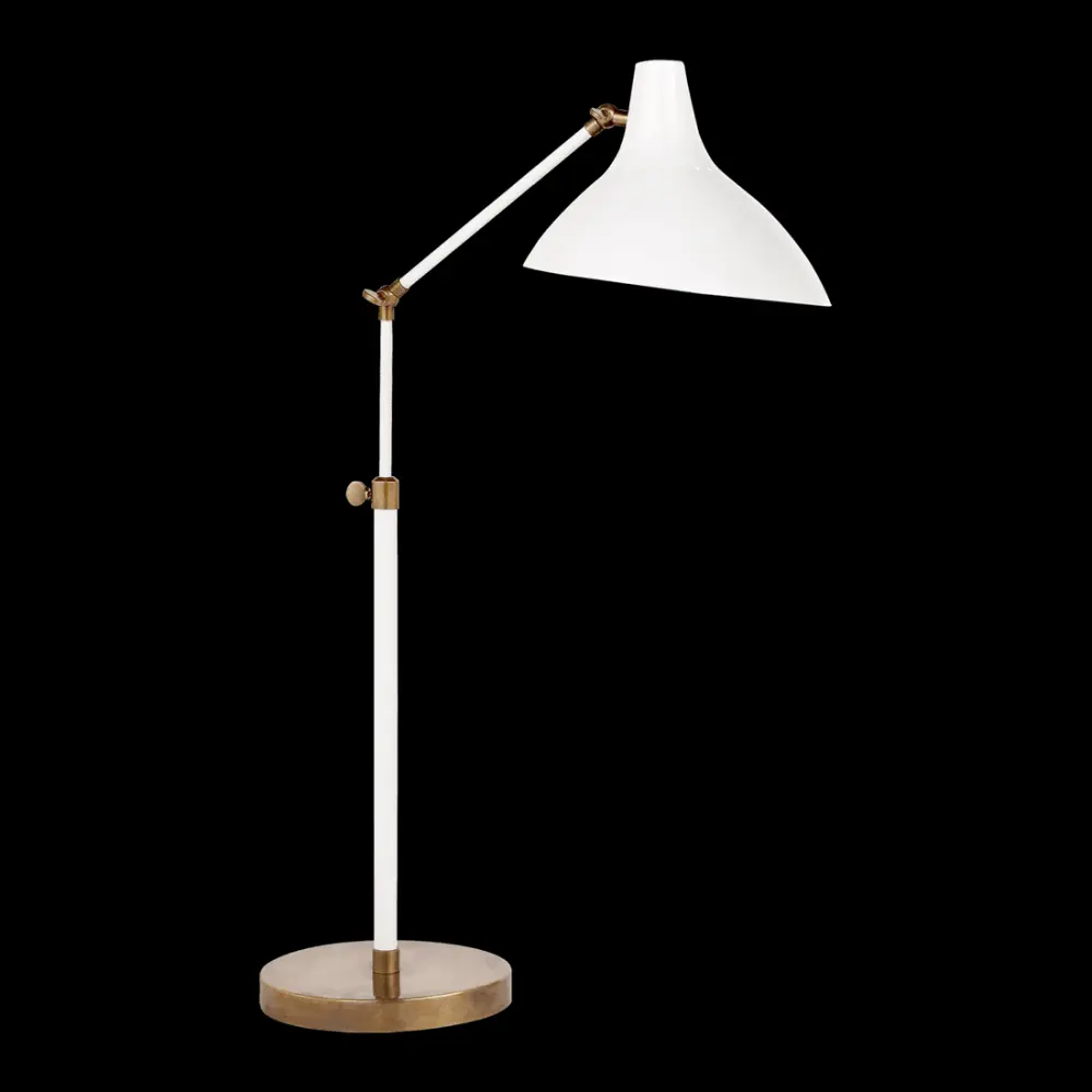Charlton Table Lamp - Pearl & Antique Brass