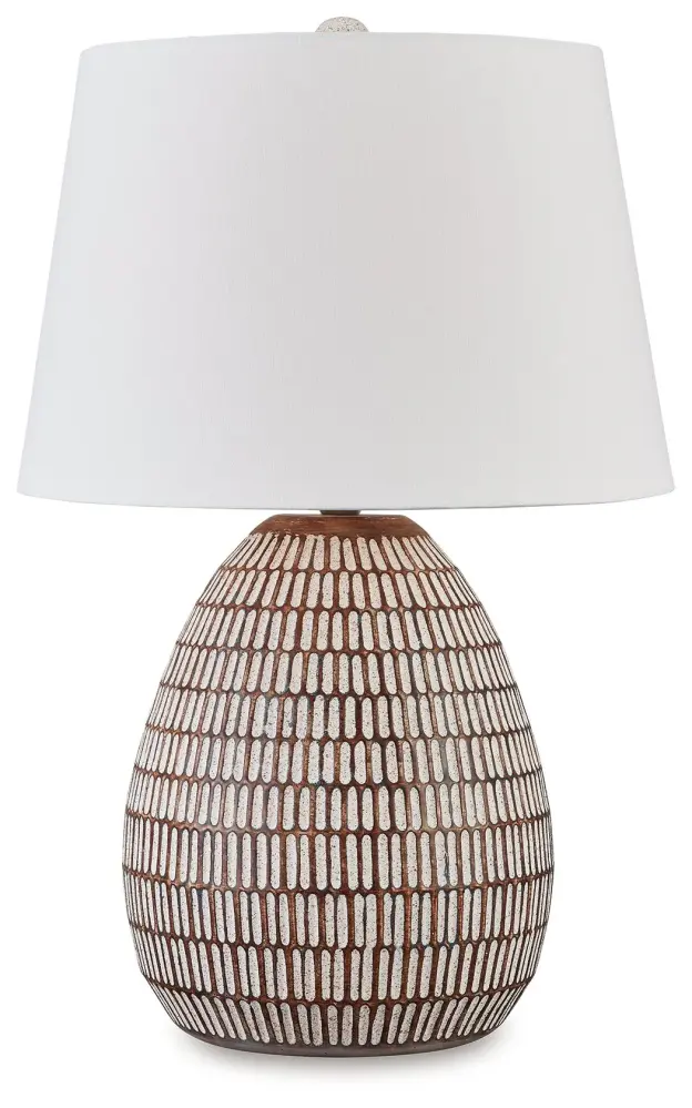 Darrich - Alloy Table Lamp - Beige / White