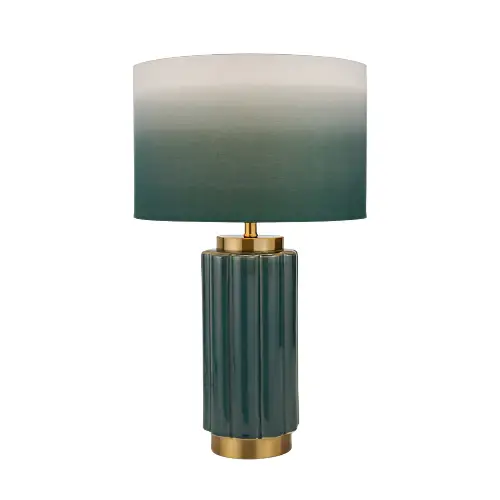 Saphira Scalloped Ceramic Table Lamp - Emerald