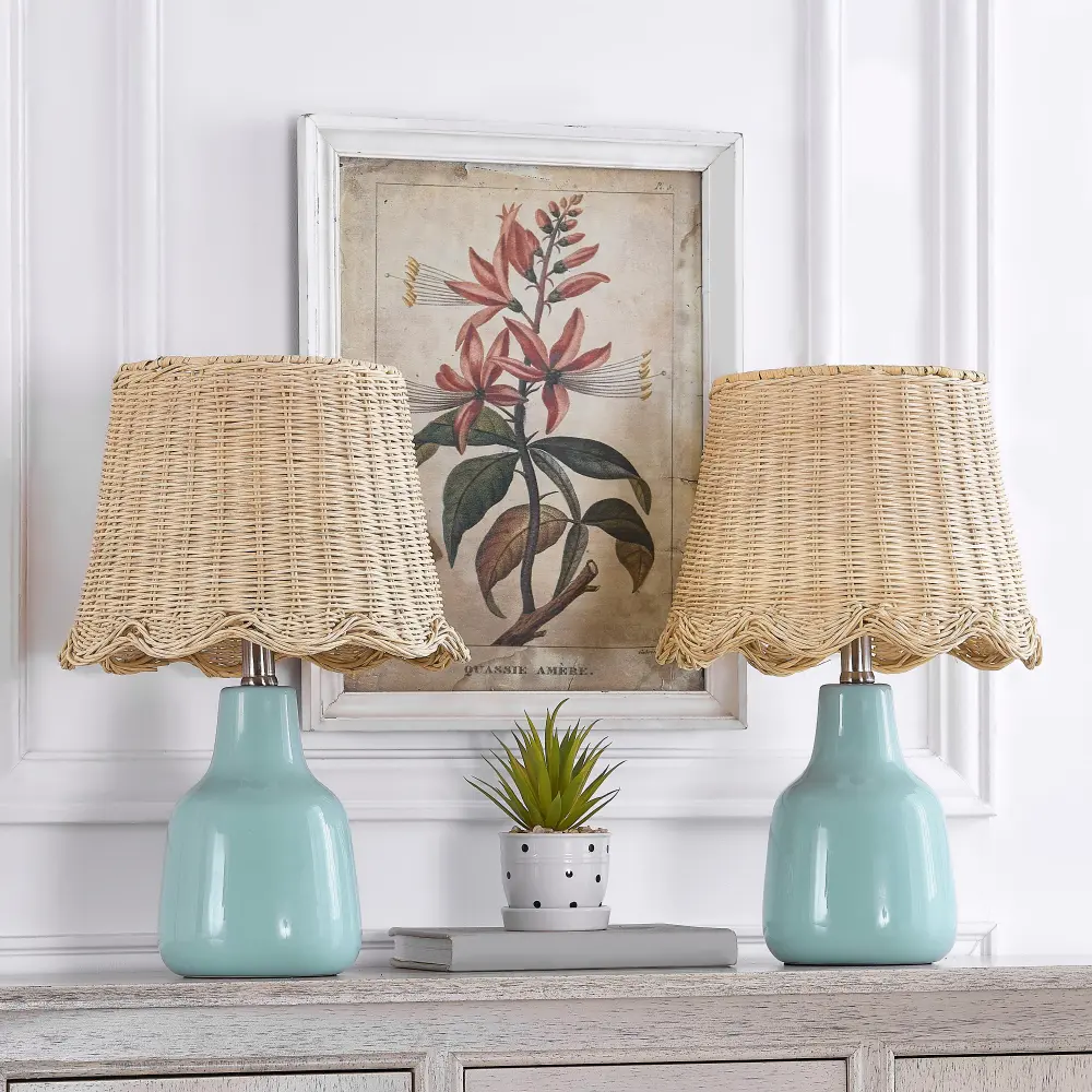 Zenith 16.5" Minimalist Country Ceramic Table Lamp Living Room/bedroom #T267
