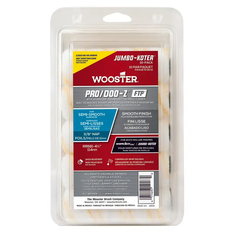 Wooster Pro/Doo-Z 4.5 . Jumbo Paint Roller Cover 10 pk Professional Painting Tool