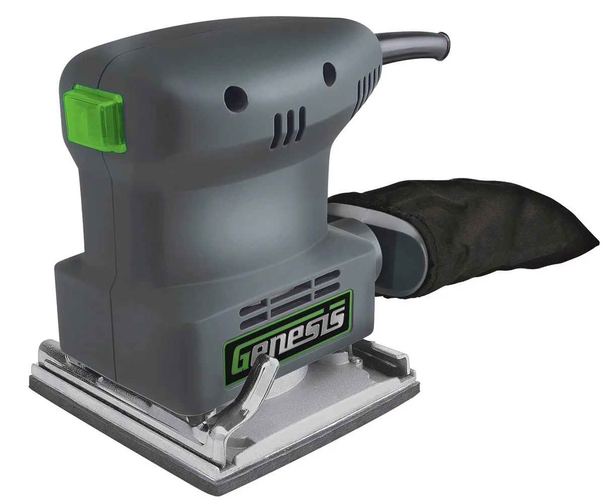 Genesis GPS2303 Dustless 1/4 Sheet Palm Sander 1.3 Amp Smooth Finishing