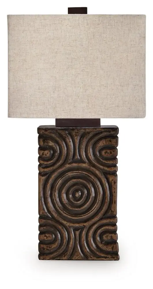 Energy Efficient Heathbury - Paper Table Lamp - Antique Chestnut