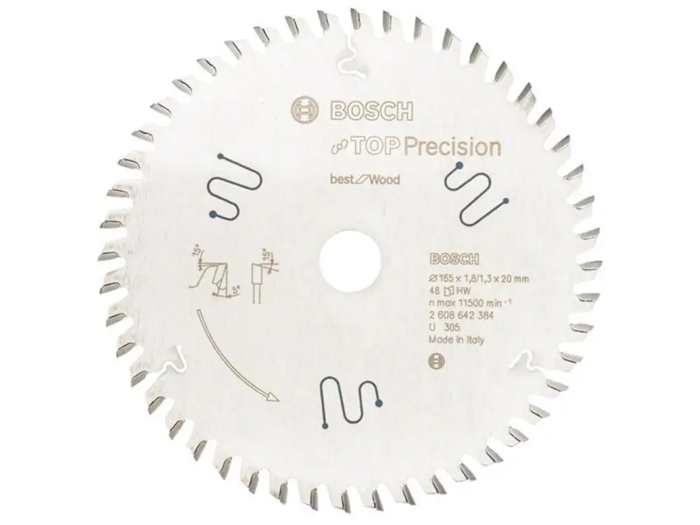 Bosch Powertool Accessories Top Wood Circular Saw Blade 165 X 20Mm X 48T