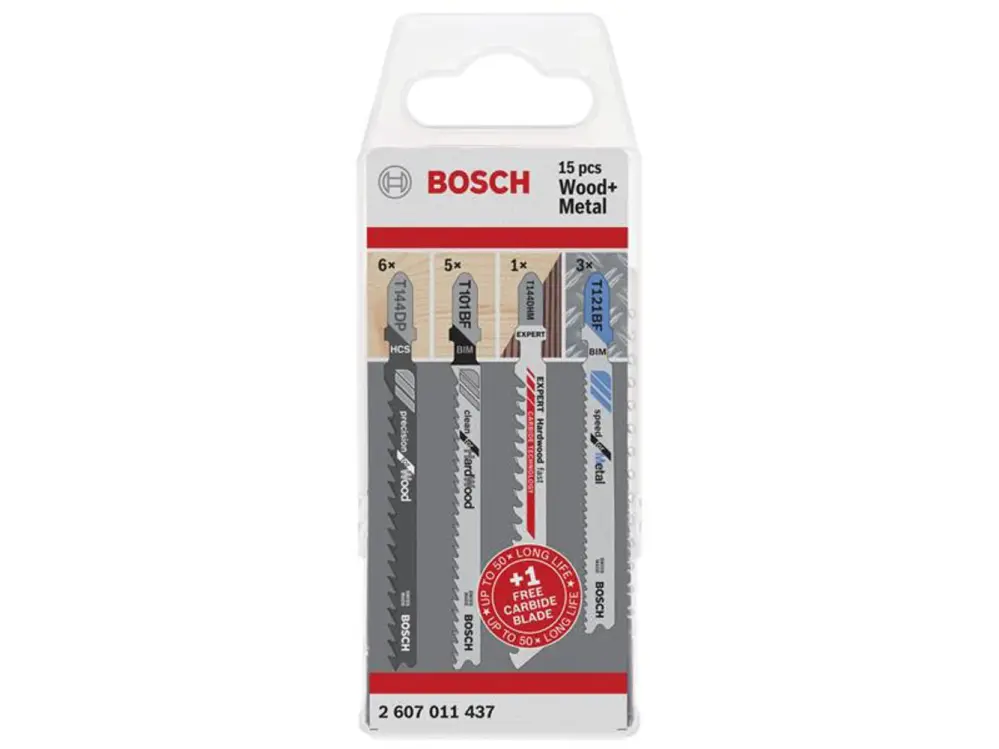 Bosch Powertool Accessories Wood And All-metal Jigsaw Blade Set, 15 Piece