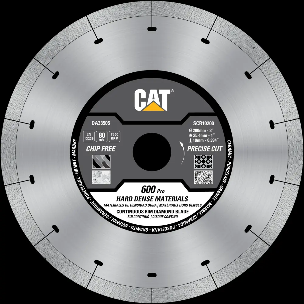 Cat® 600 Pro Mute Laser Scroll Continuous Rim Porcelain Tile Diamond Blade 5" - 125mm