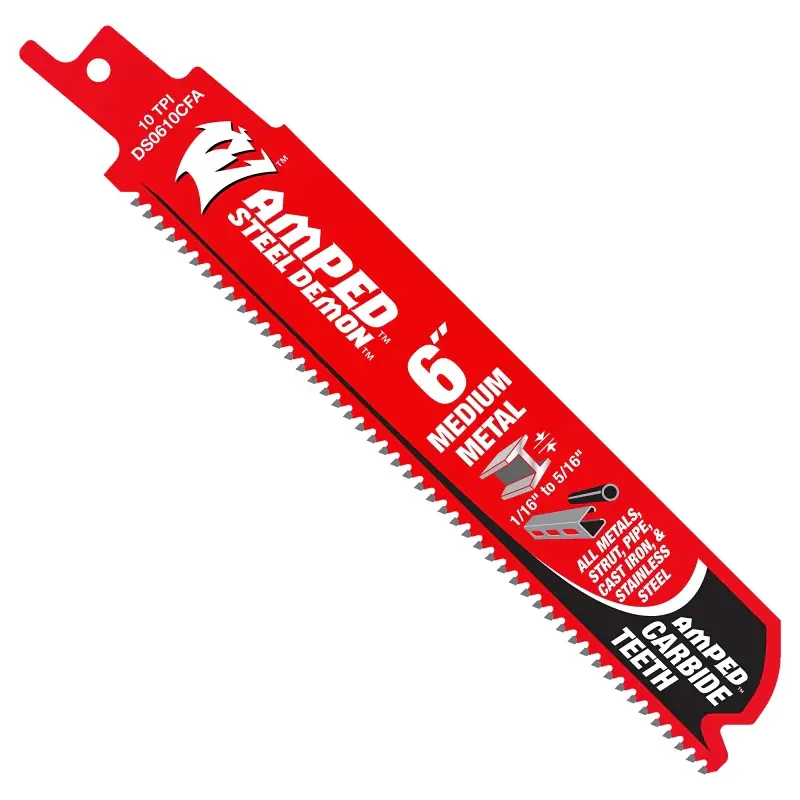 Diablo Steel Demon AMPED Series DS0610CFA3 Reciprocating Saw Blade, 1 W, 6 L, 10 TPI, Carbide, 3/PK