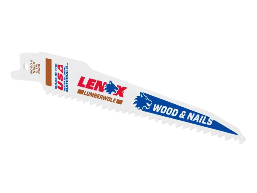 Lenox Lumberwolf Reciprocating Saw Blade 152 X 19 X 1.3mm 6 Tpi (Pack 5)