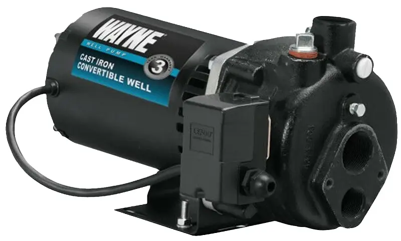 Wayne CWS100 Jet Pump, 120/240 V, 1 hp, 3/4 Connection, 90 ft Max Head, 1056 gph, Cast Iron