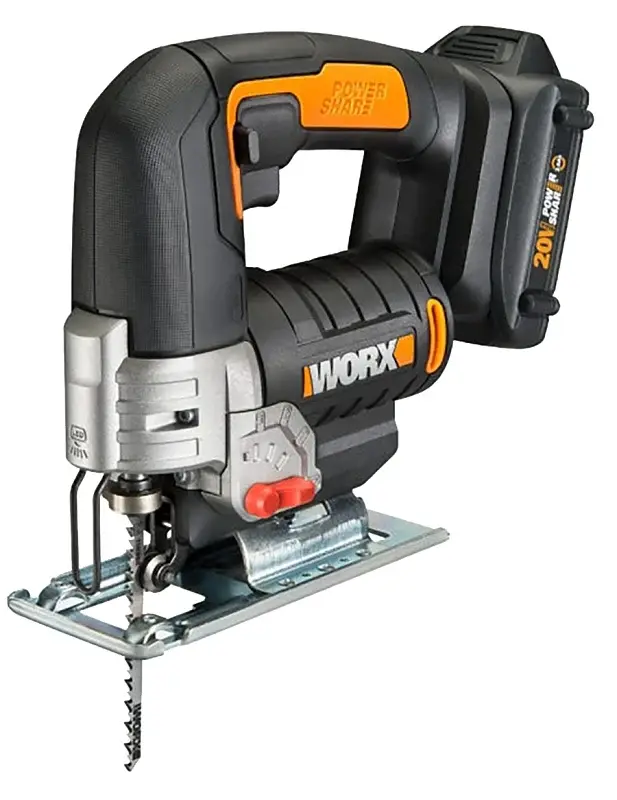 Worx WX543L Jig Saw, Battery Included, 20 V, 1.5 Ah, 15/16 L Stroke, 2600 spm