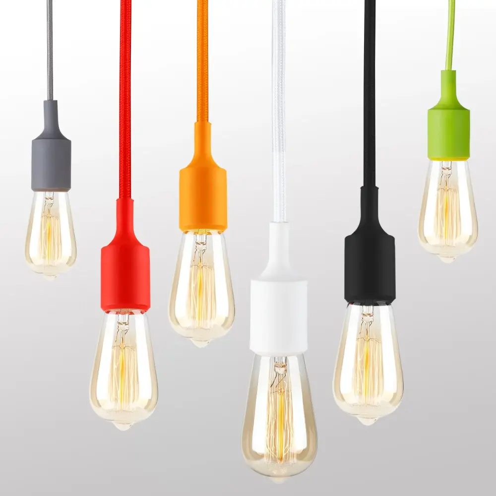 Vintage Schoolhouse Light DecoDrape Minimalism Cord Pendant - Multiple Color Options