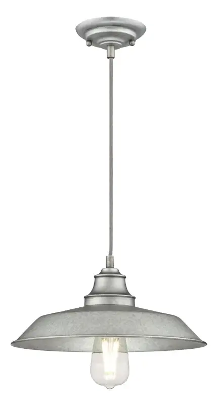Westinghouse Iron Hill Series 6354600 Pendant Buoyant, 120 V, 1-Lamp, Incandescent, LED Lamp, Steel Fixture