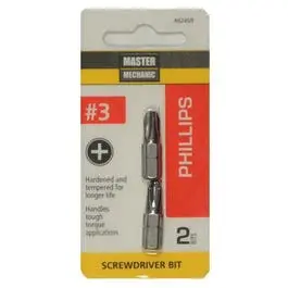 #3 Phillips Insert Bit Tip 2-Pack Heavy-Duty Screwdriving Master Mechanic