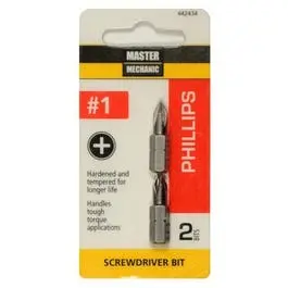 #1 Phillips Insert Bit Tip 2 Pack Screwdrivers and Drills Master Mechanic
