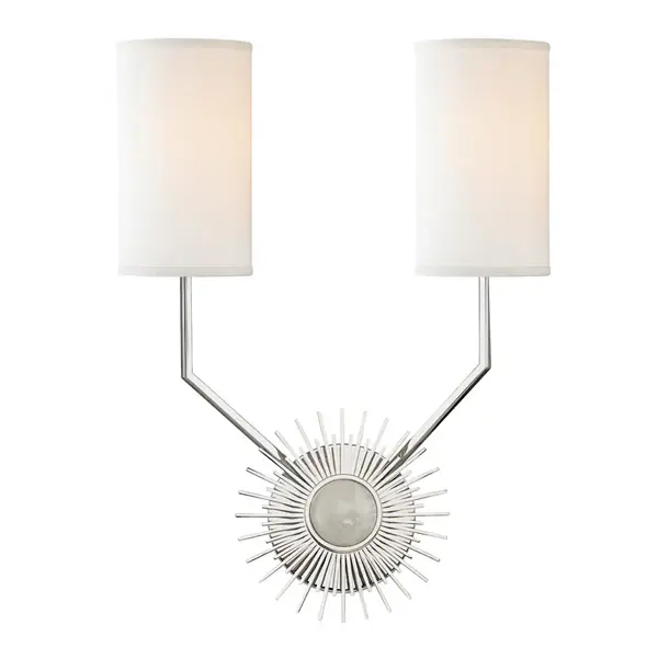 Borland 2 Light Wall Sconce - Glossy Nickel