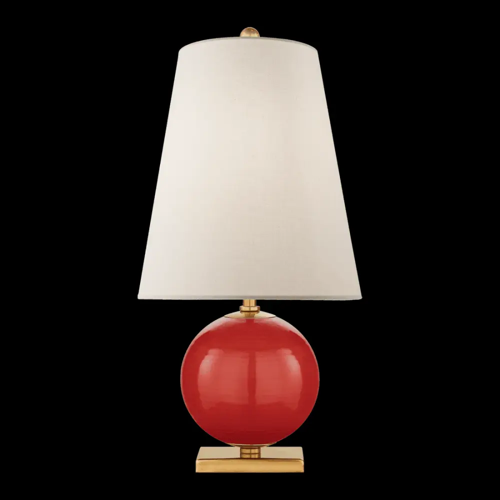 Corbin Tiny Accent Lamp - Maraschino Cream Linen Shade