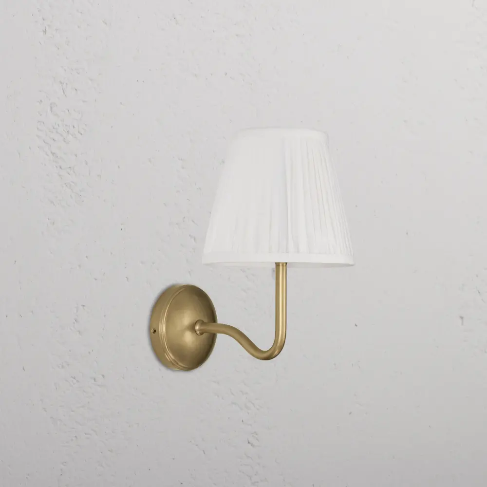 Malvern Medium Wall Light Pleated Alabaster Pearl - Antique Brass Bathroom Mirror